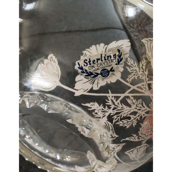 Silver City Glass Co Sterling On Crystal Bowl - Picture 3 of 6